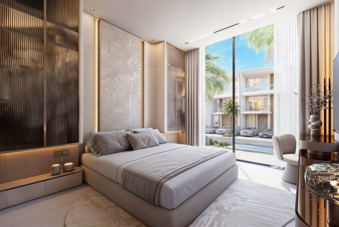 Bedroom with community view at Greenz by Danube