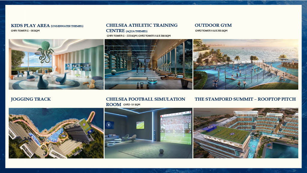 Fitness and football-themed amenities at Chelsea Residences