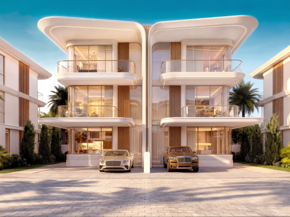 Greenz by Danube twin-villa exterior in Dubai Academic City