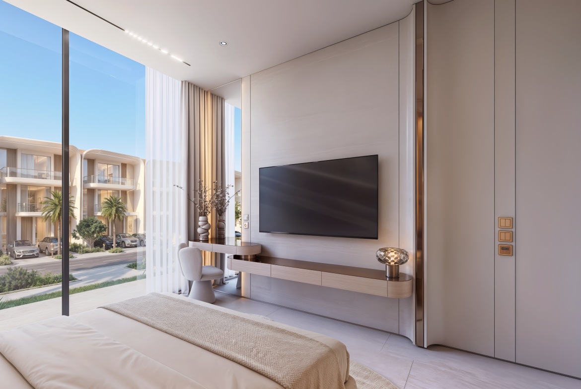 Bright bedroom interior at Greenz by Danube