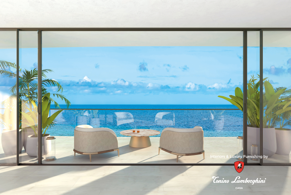 Outdoor waterfront terrace at Oceanz 3