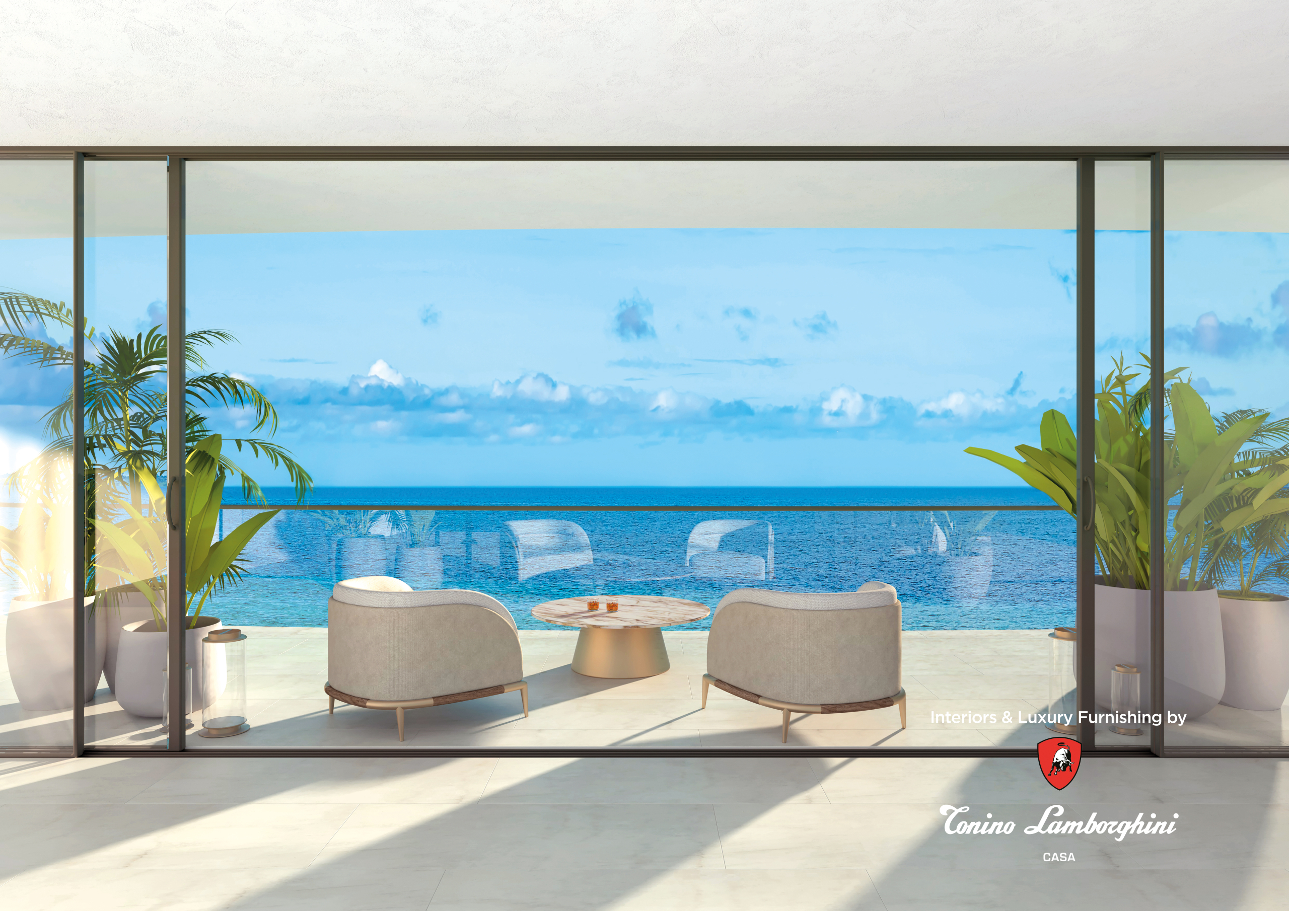Outdoor waterfront terrace at Oceanz 3