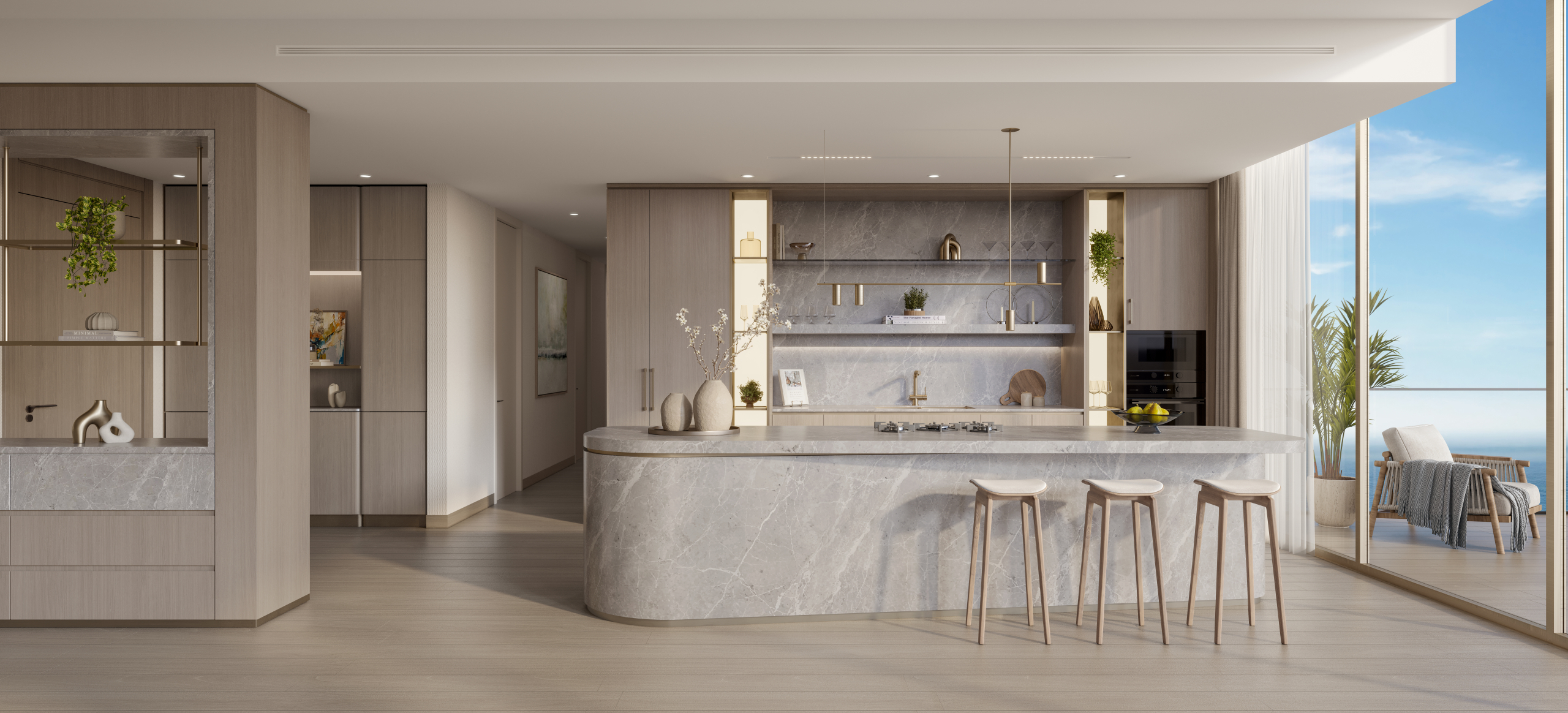 The Meriva Collection — Three-Bedroom Kitchen Kitchen in a three-bedroom residence at The Meriva Collection, Dubai Islands