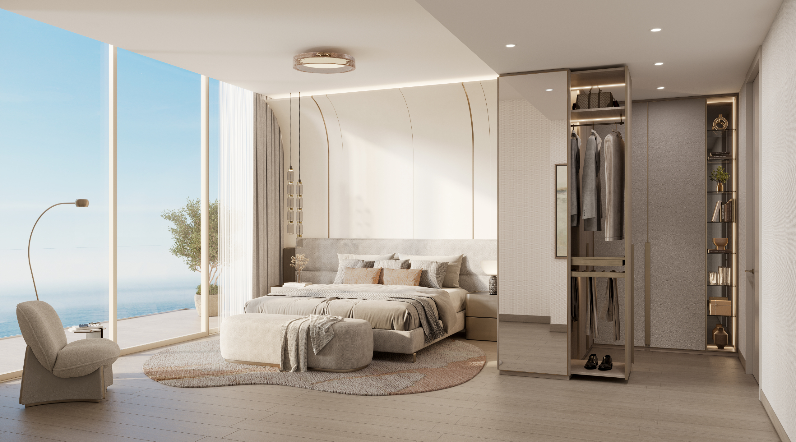 The Meriva Collection — Three-Bedroom Main Bedroom Main bedroom in a three-bedroom residence at The Meriva Collection, Dubai Islands