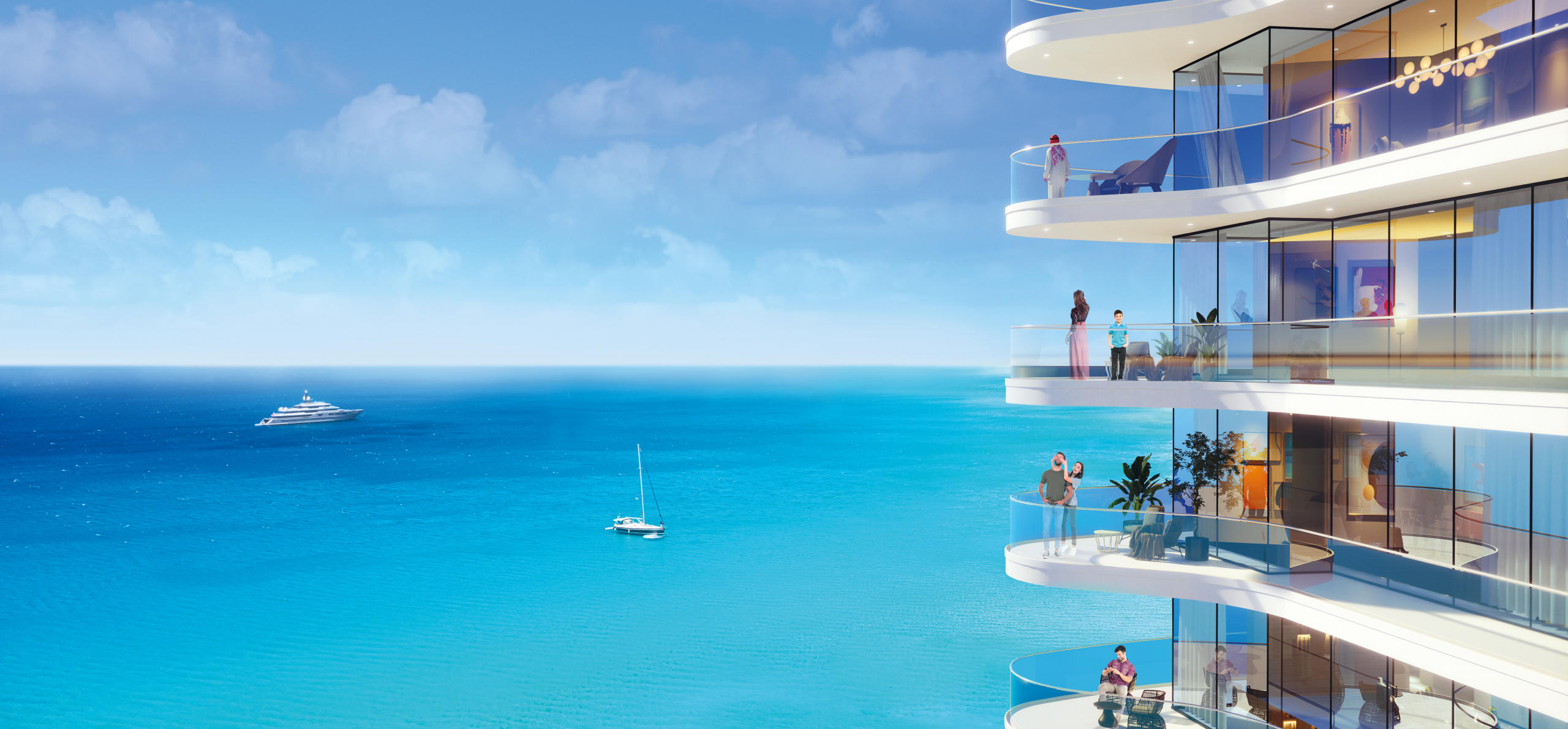 Arabian Gulf view from an Oceanz 3 residence balcony