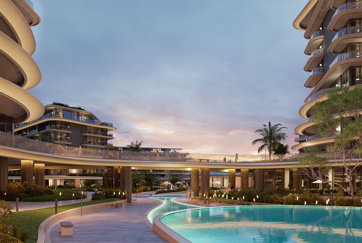 Resort-style pool at The Meriva Collection, Dubai Islands