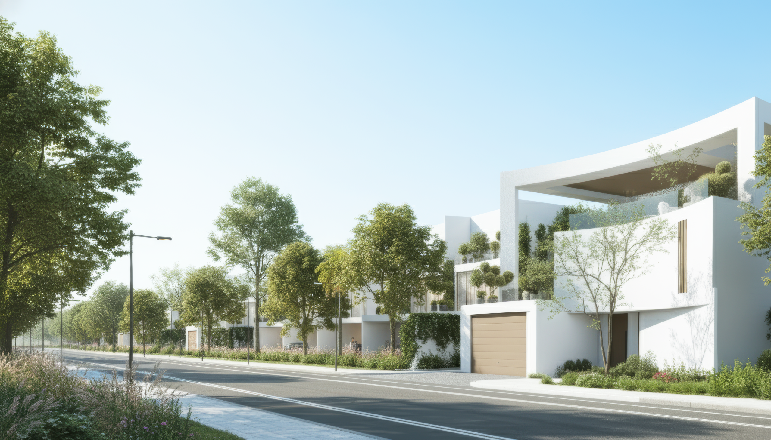 Contemporary Lunaya by Zaya villa beside a landscaped street
