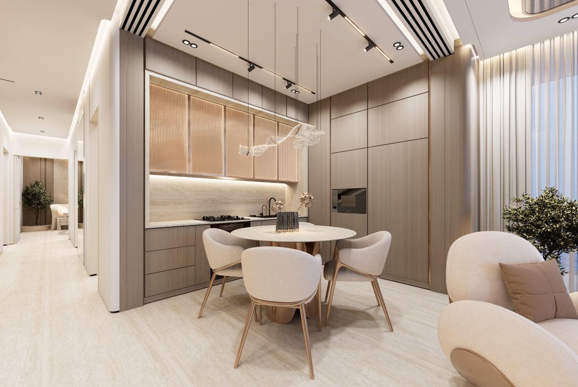Modern fitted kitchen at Breez by Danube