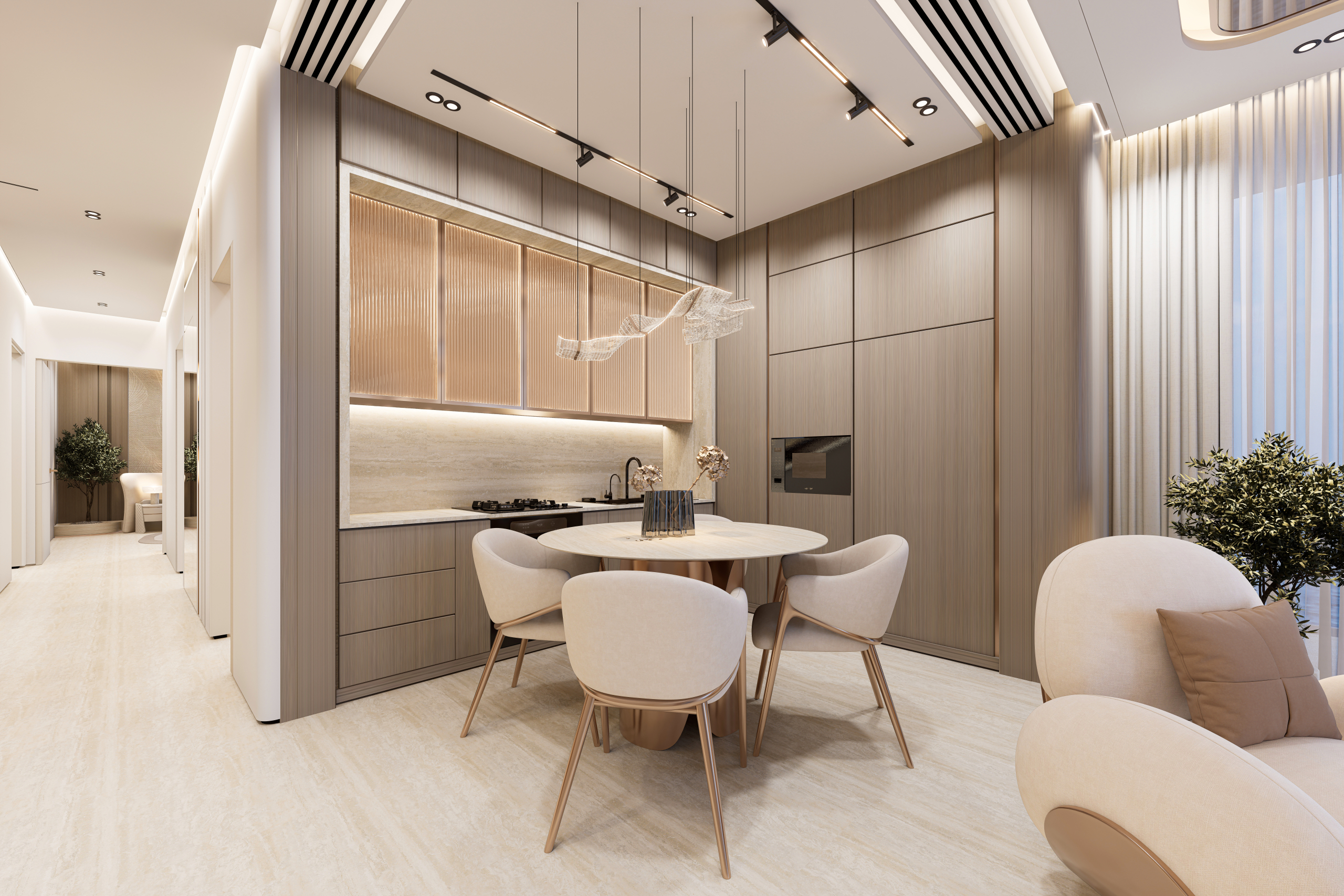 Modern fitted kitchen at Breez by Danube