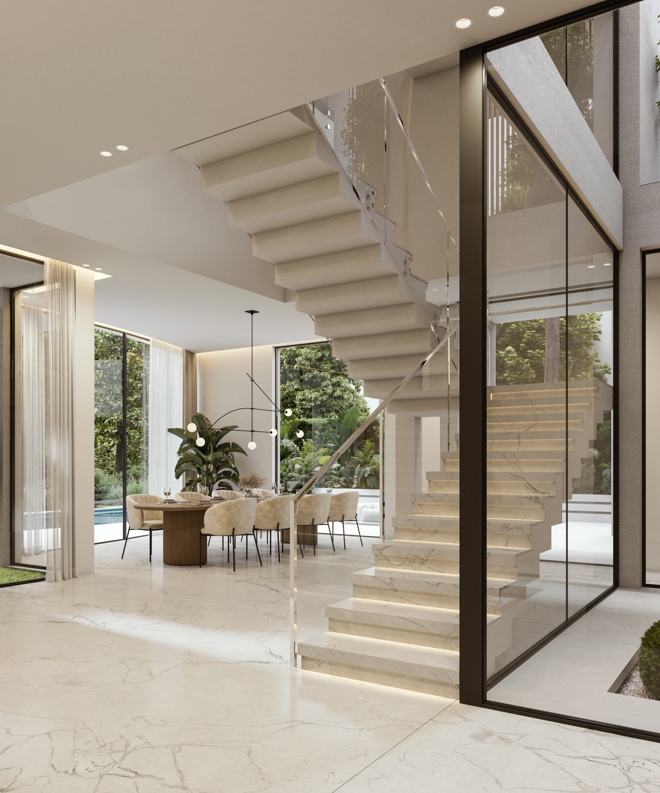 Dining room in a Lunaya residence