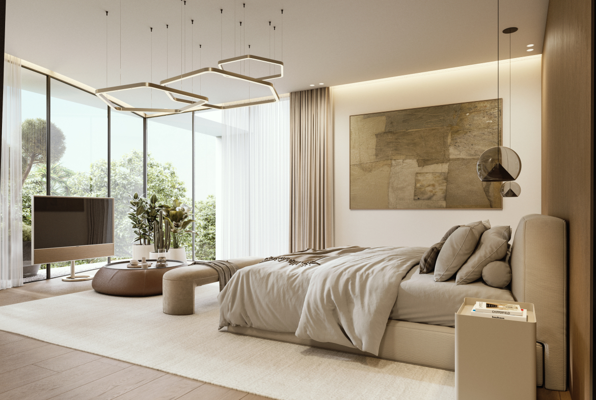 Principal bedroom in a Lunaya residence