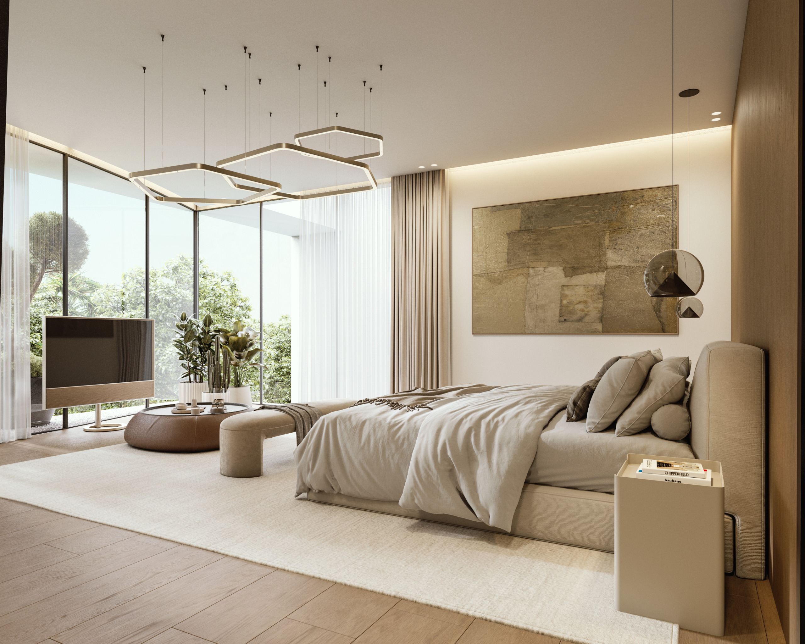 Principal bedroom in a Lunaya residence