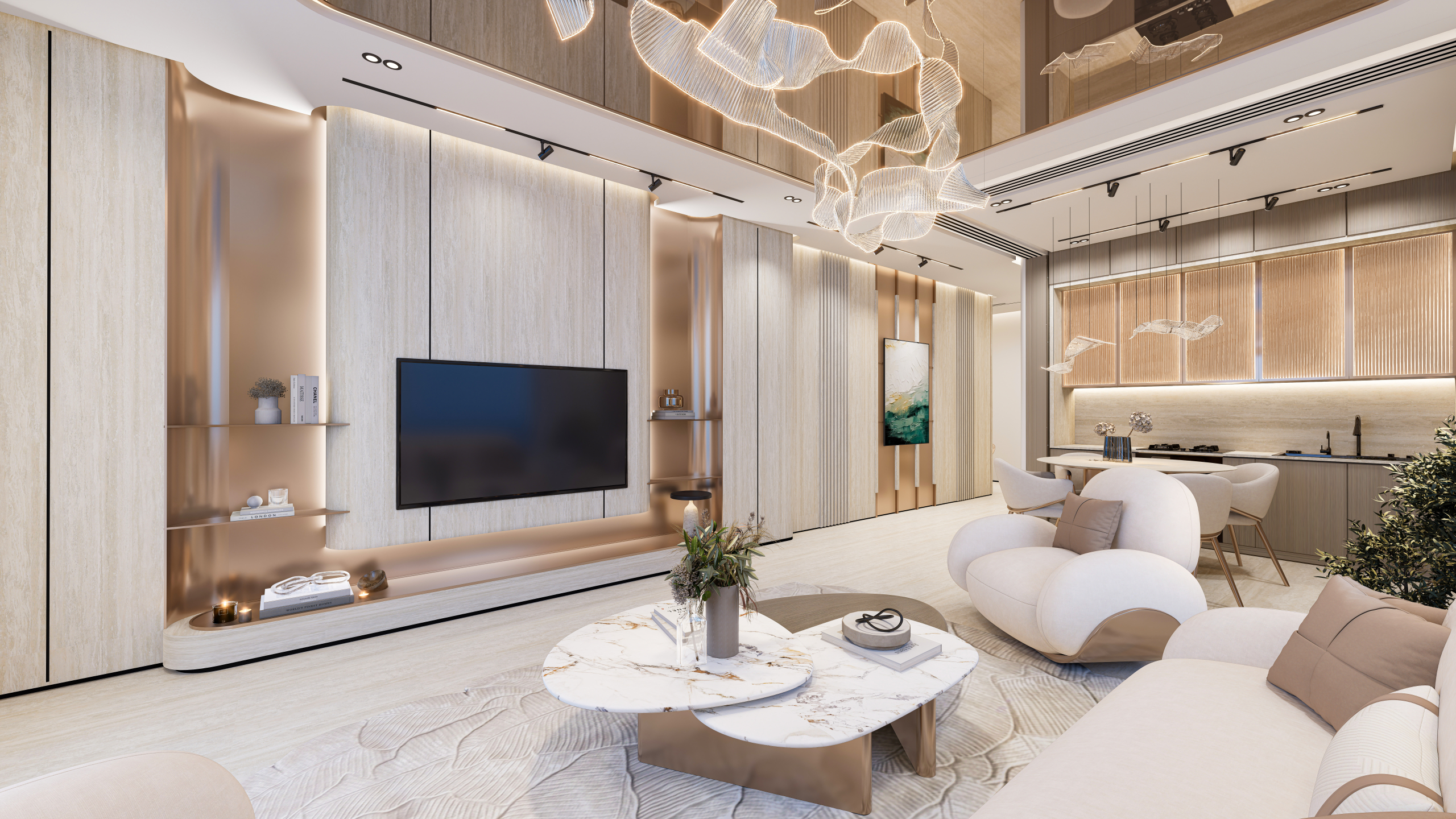 Contemporary living room at Breez by Danube