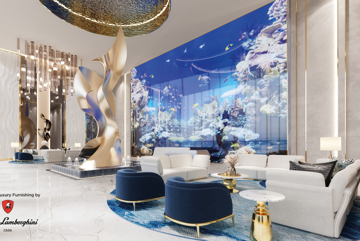 Aquarium lounge in the Oceanz 3 lobby