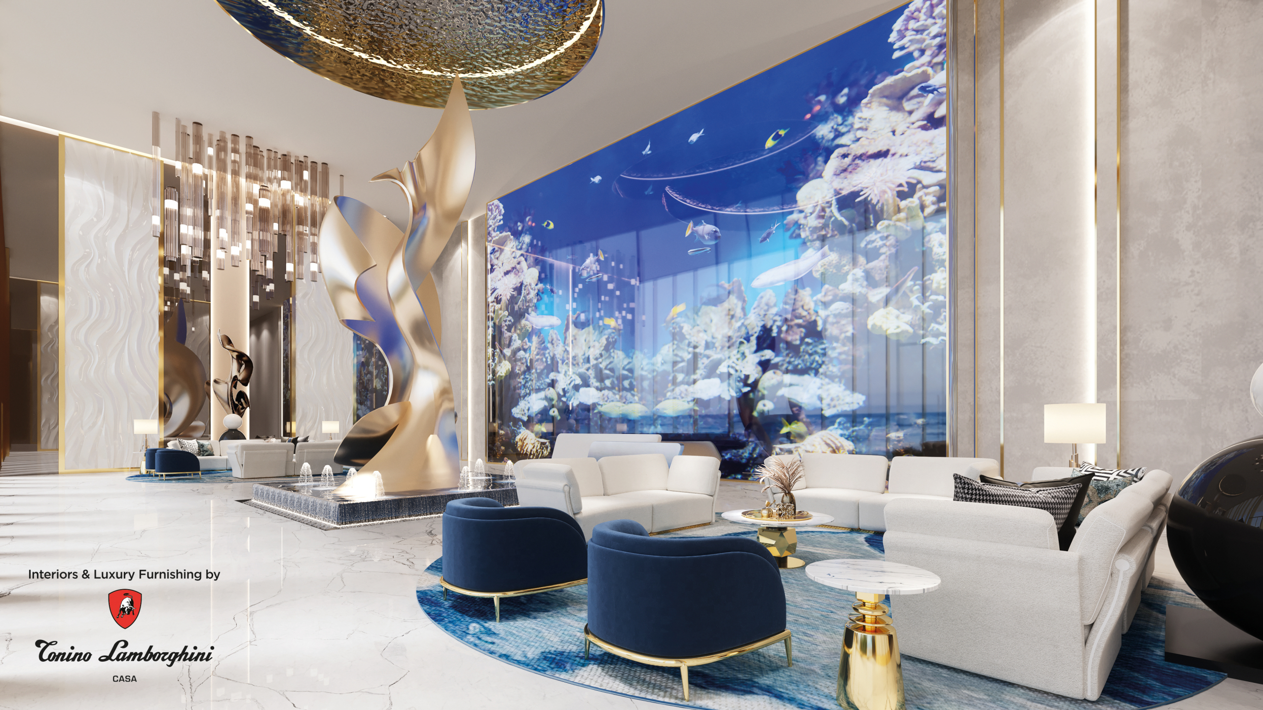 Aquarium lounge in the Oceanz 3 lobby