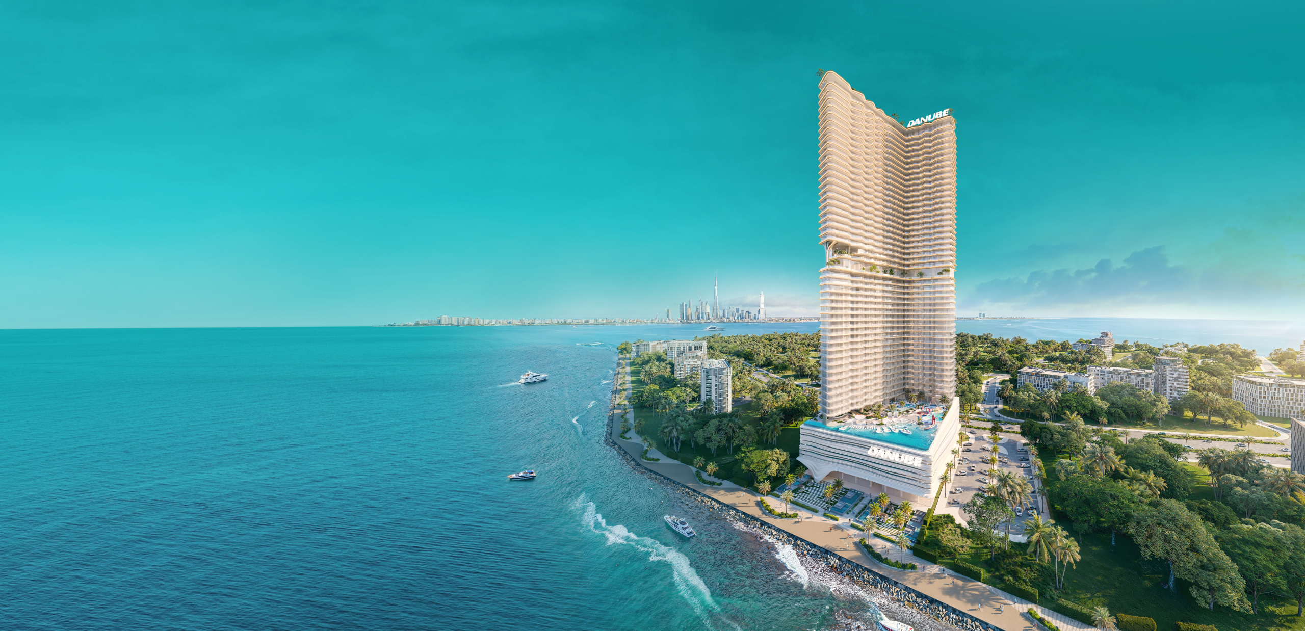 Breez by Danube waterfront tower in Dubai Maritime City