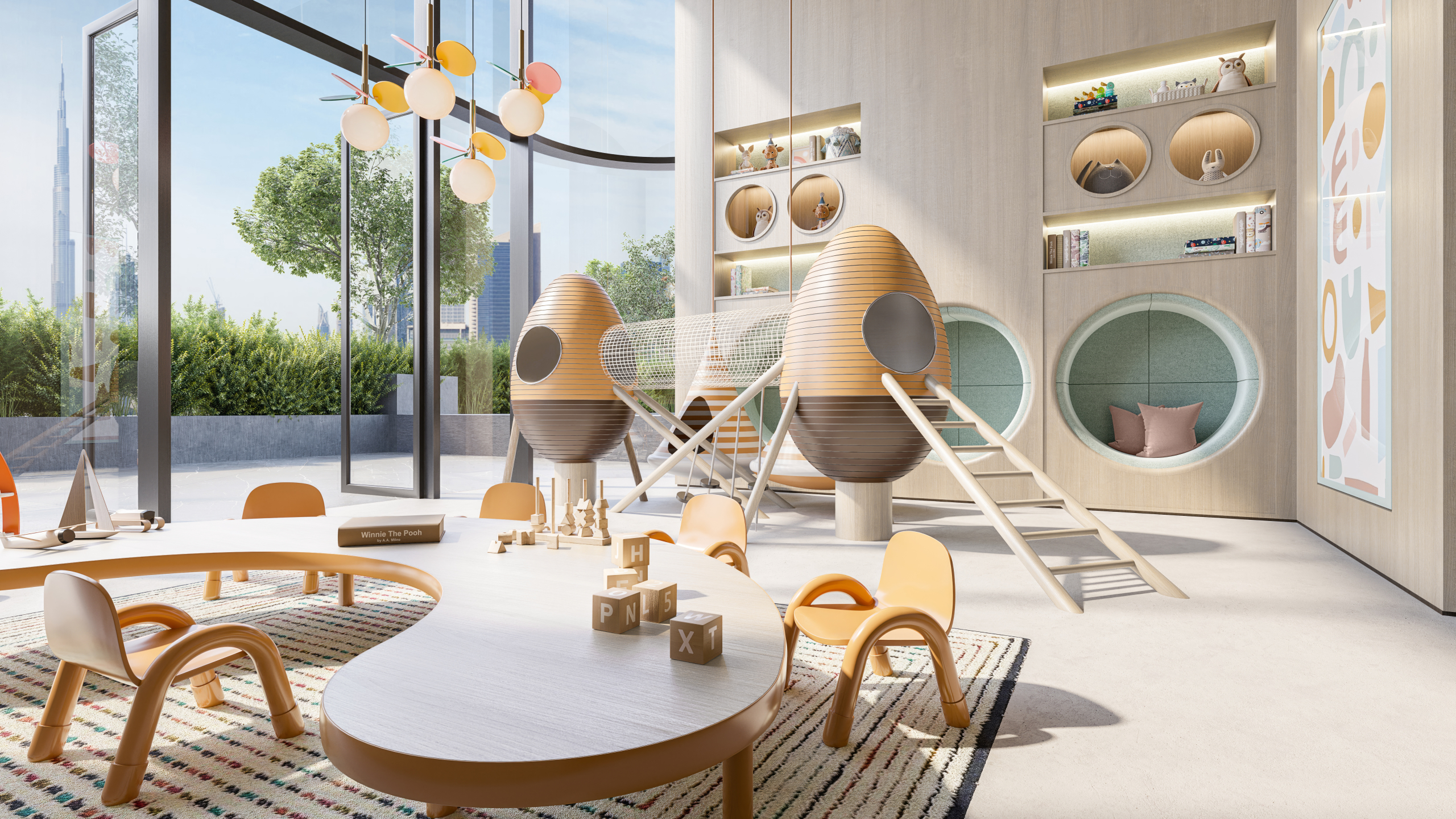 Children's play area at One River Point