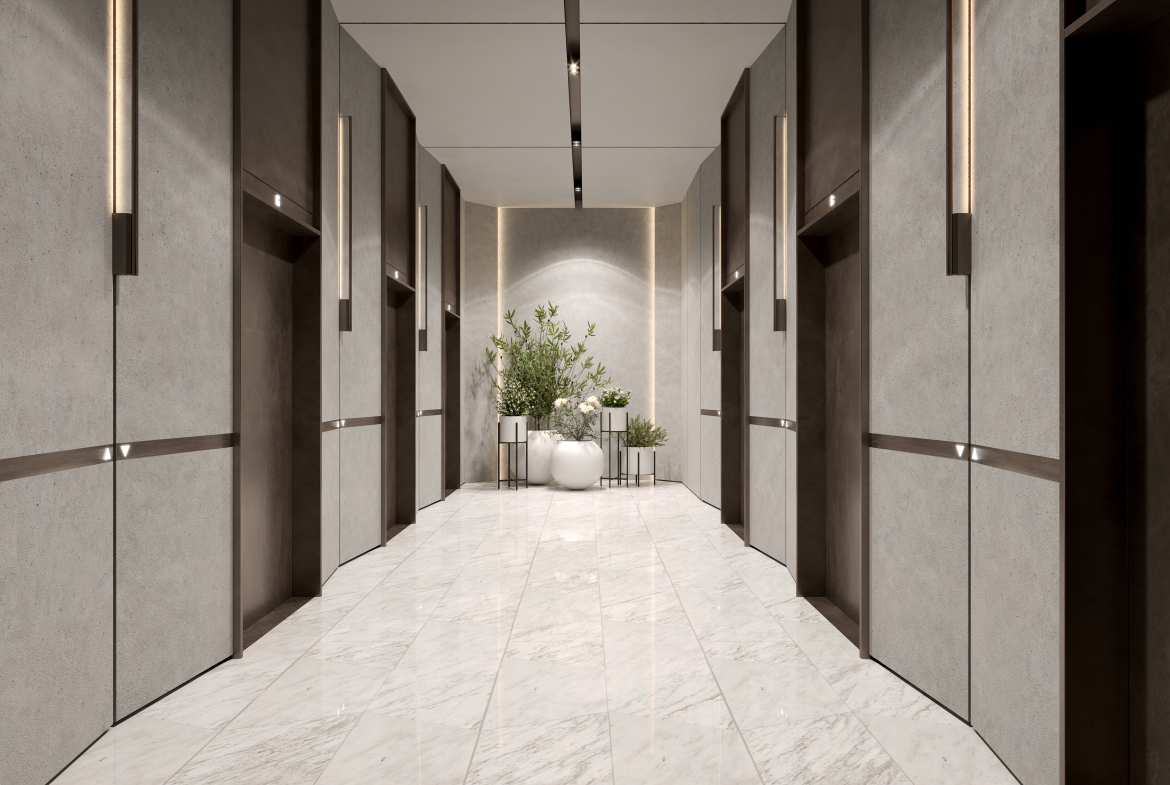 One River Point lift lobby