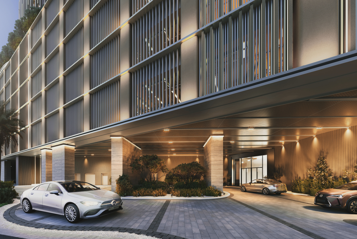 One River Point arrival entrance in Business Bay