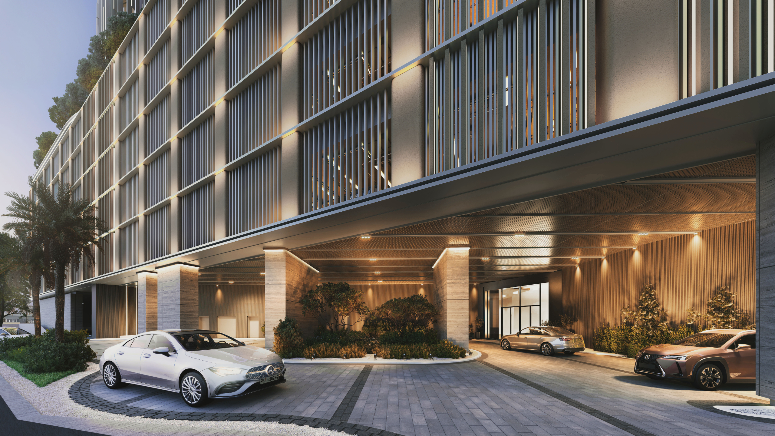 One River Point arrival entrance in Business Bay