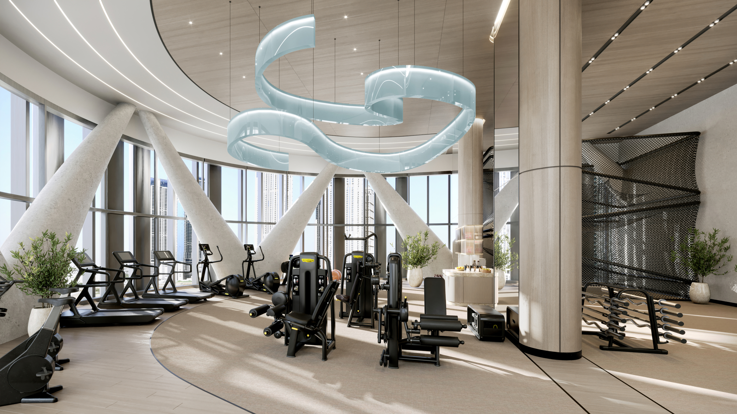 Fitness studio at One River Point