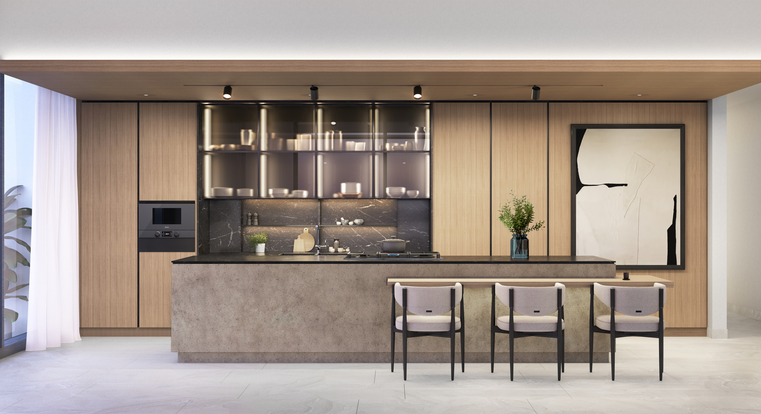 One River Point apartment kitchen