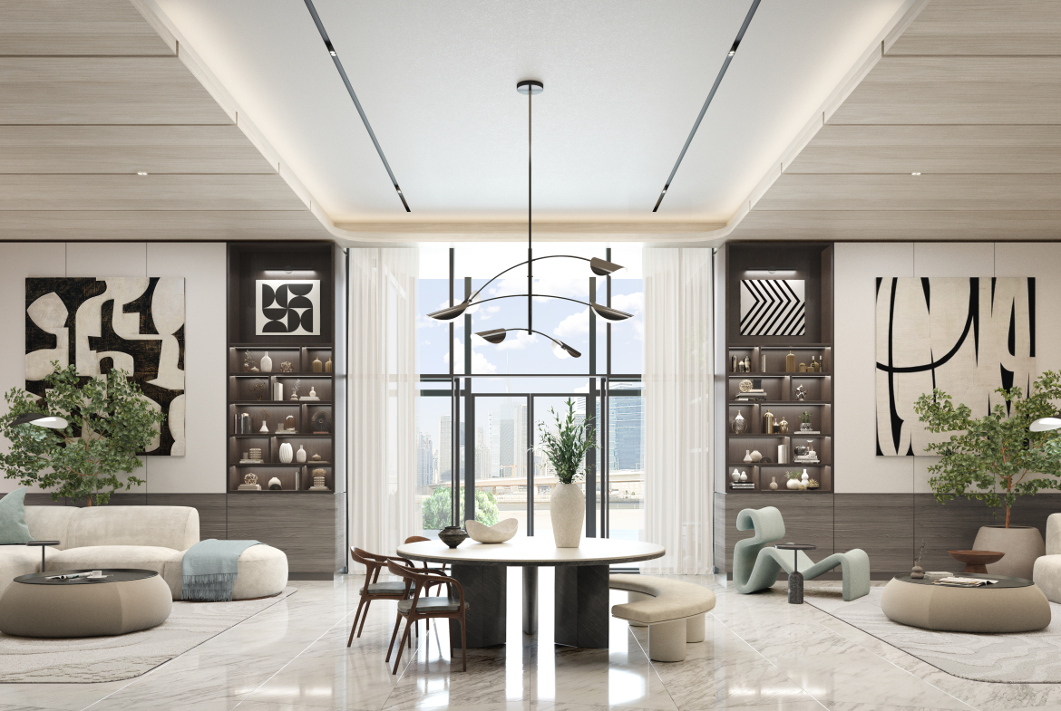 One River Point lobby lounge