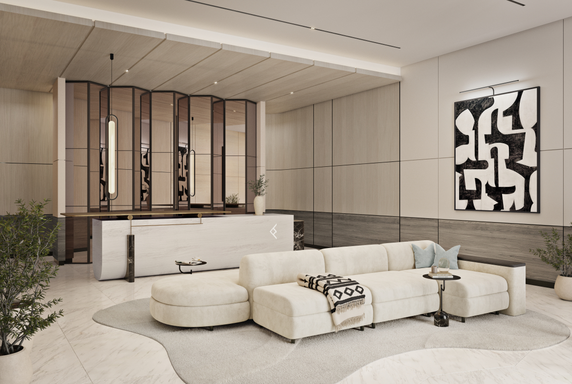 One River Point lobby reception