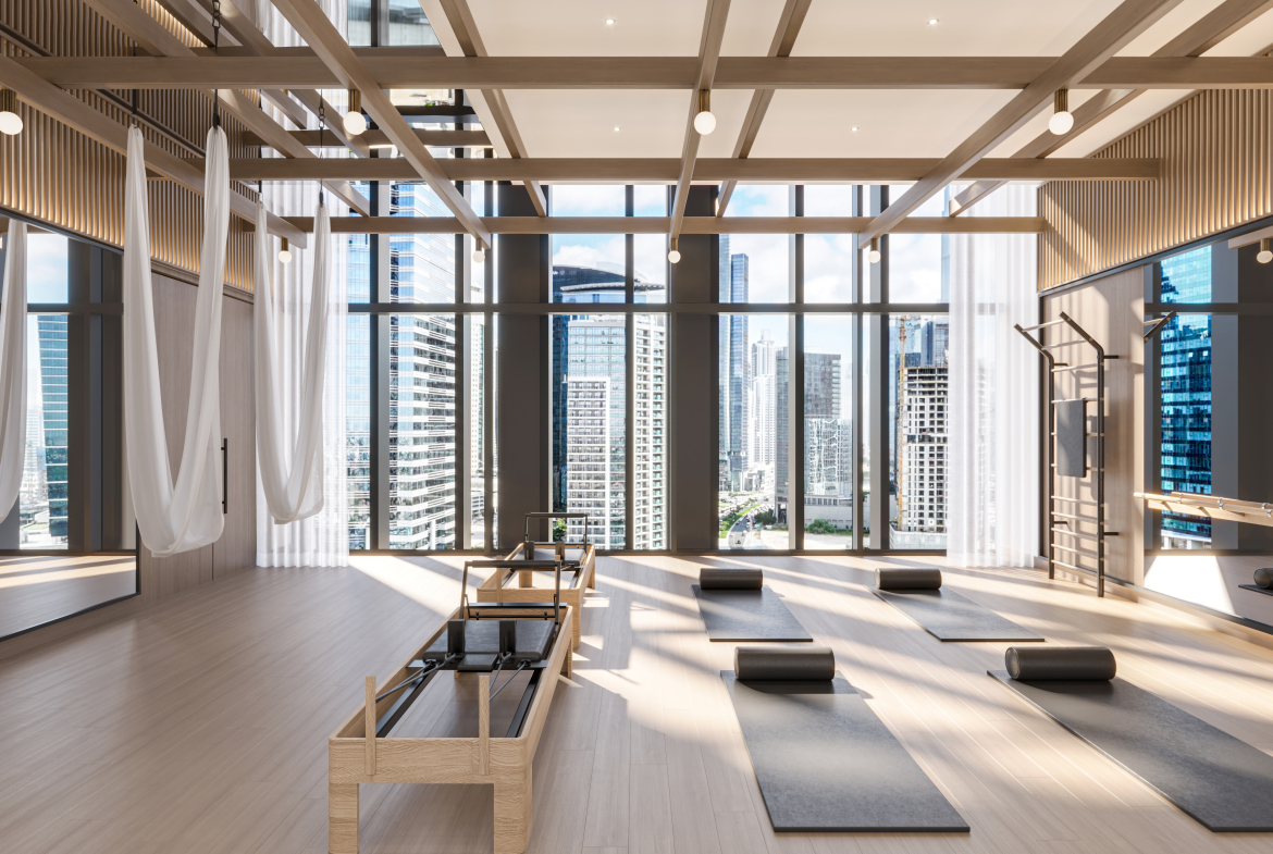 Yoga studio at One River Point