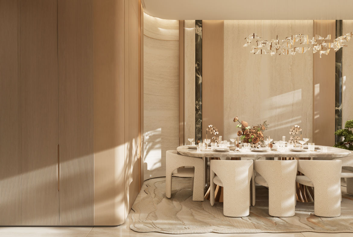 Dining room interior at Greenz by Danube