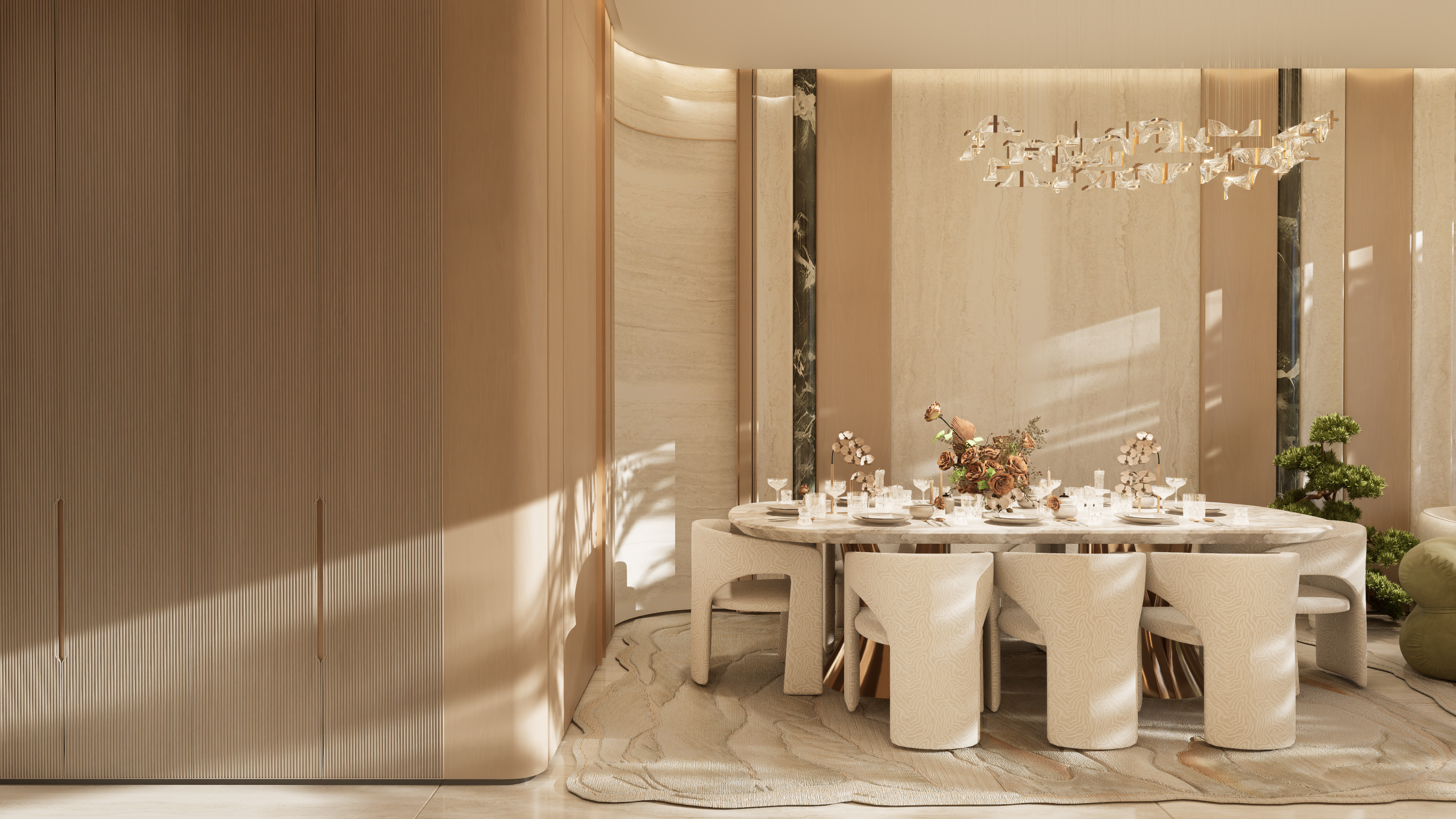 Dining room interior at Greenz by Danube