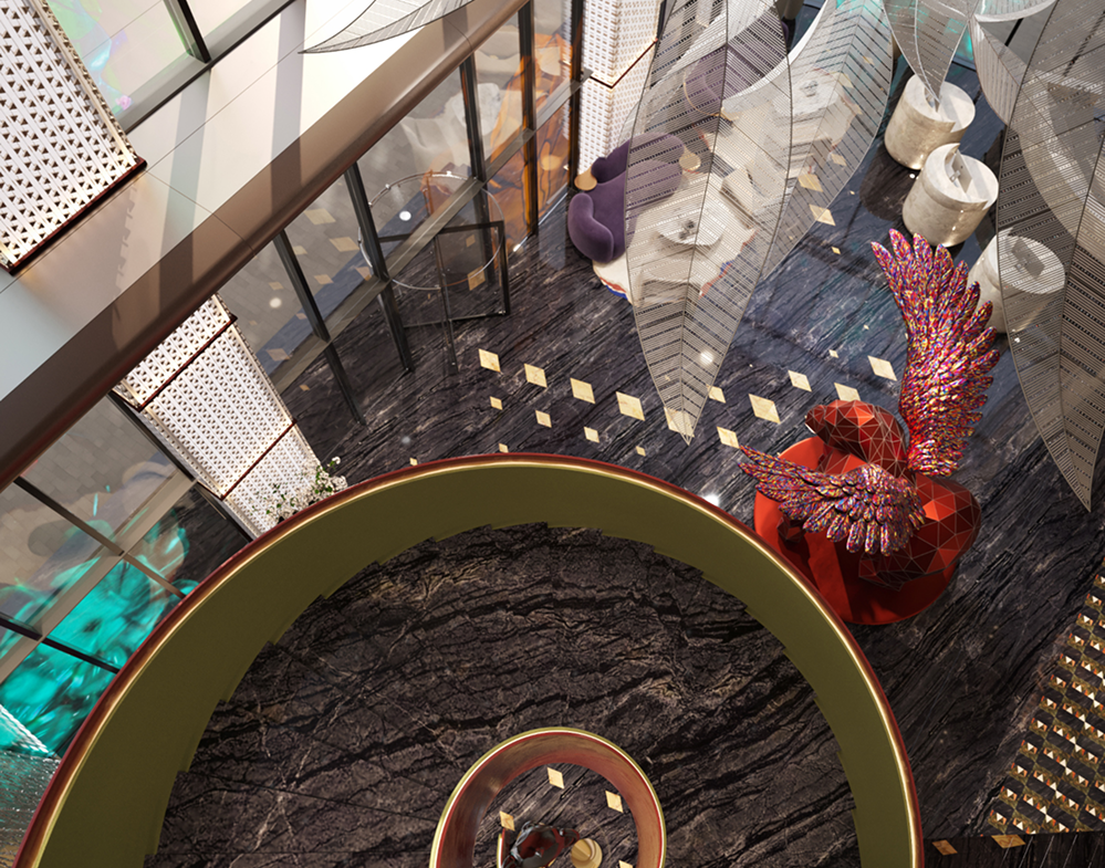 NH Collection Al Marjan Island hotel and residence arrival lobby