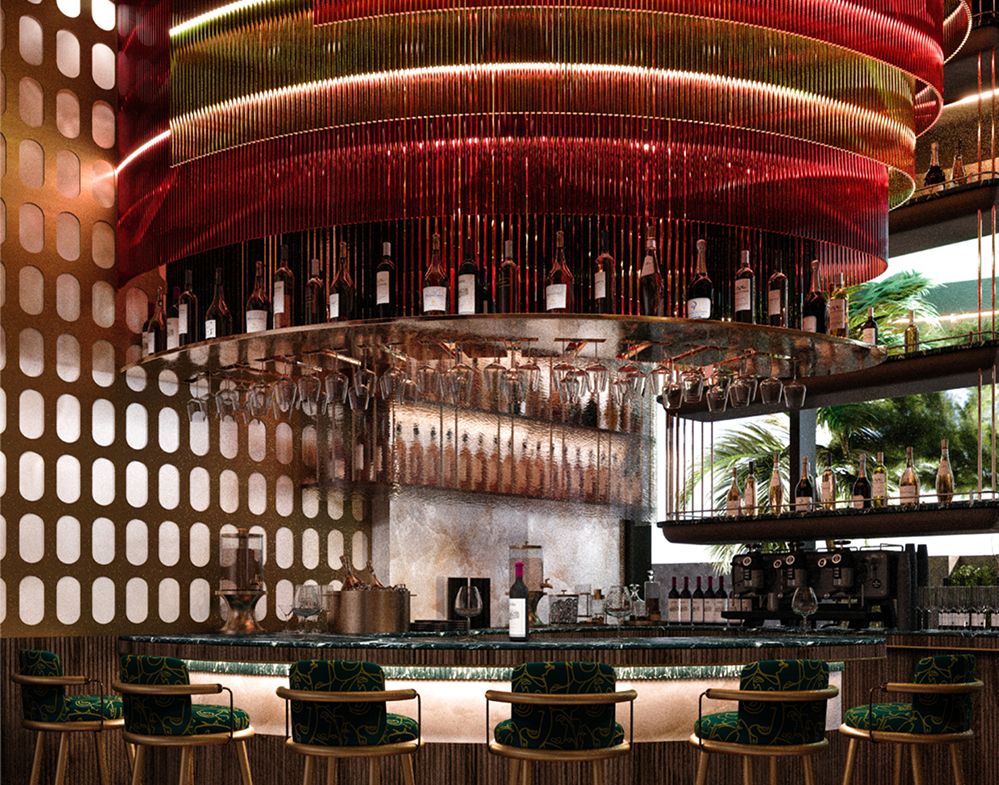 NH Collection Al Marjan Island restaurant and bar interior