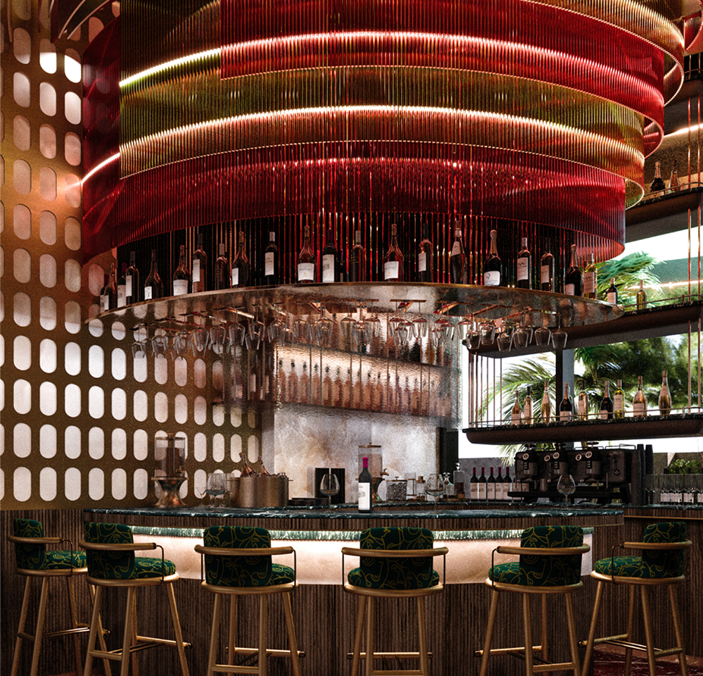 NH Collection Al Marjan Island restaurant and bar interior