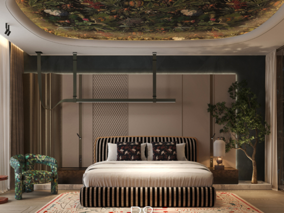 NH Collection branded residence bedroom on Al Marjan Island