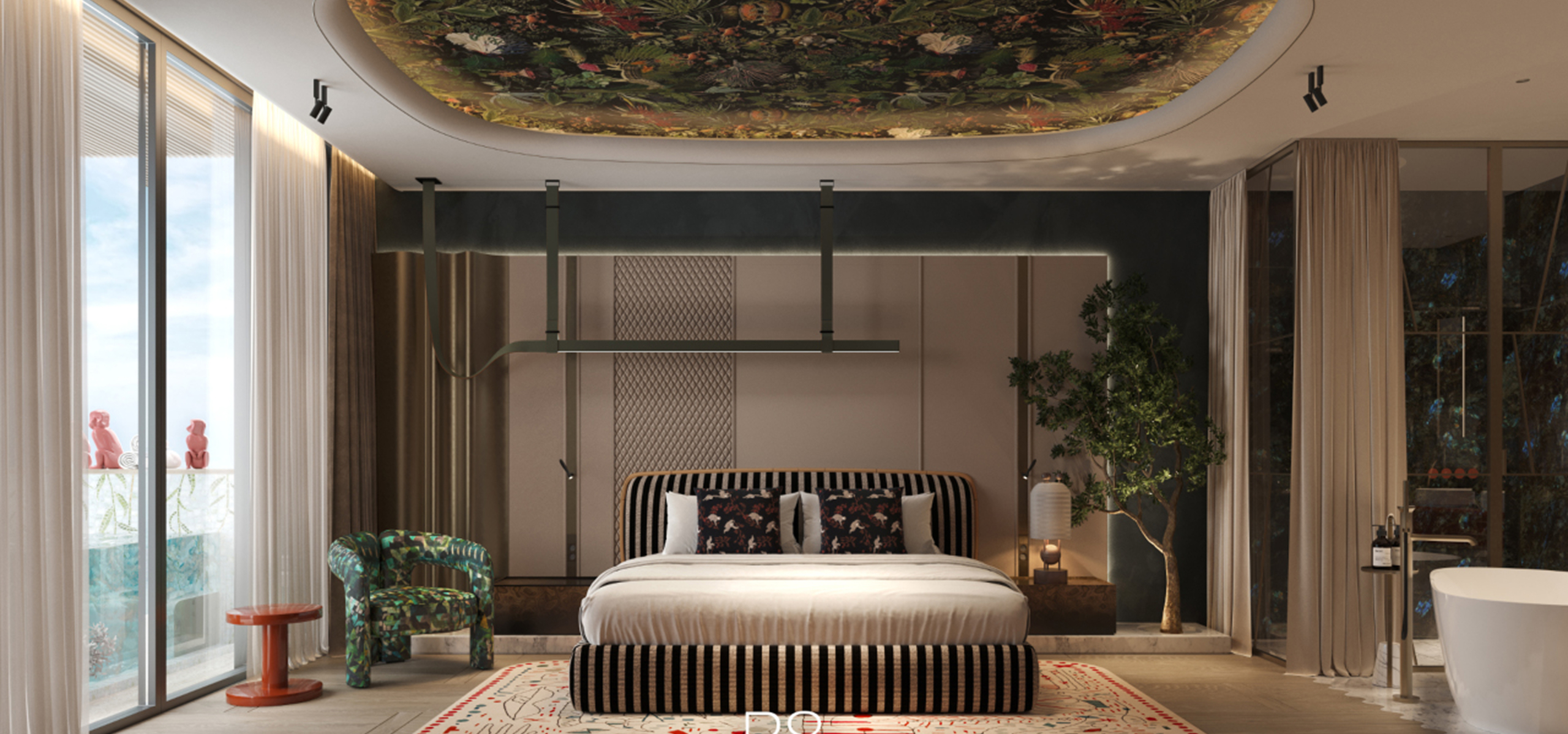 NH Collection branded residence bedroom on Al Marjan Island