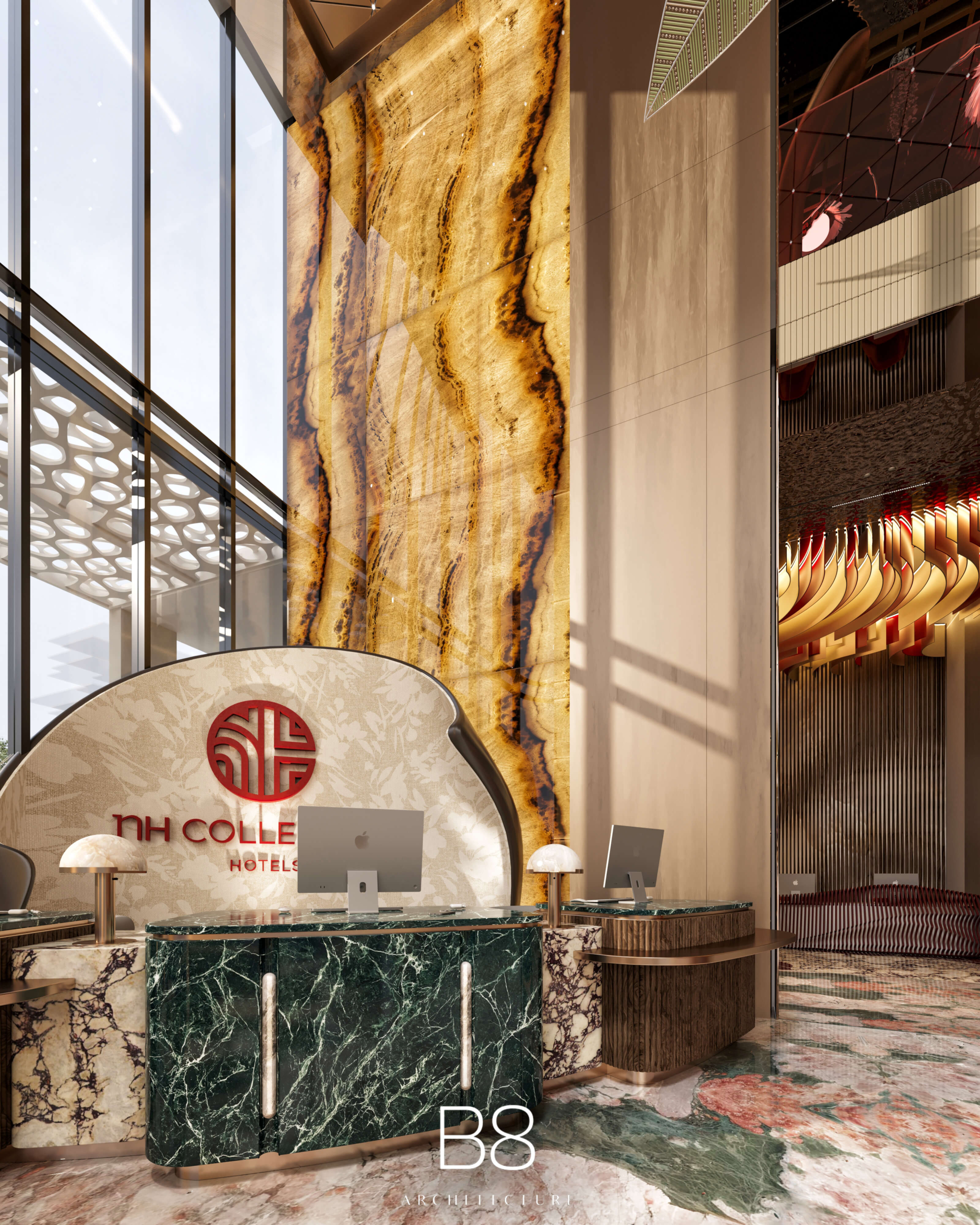 NH Collection contemporary lounge and lobby interior