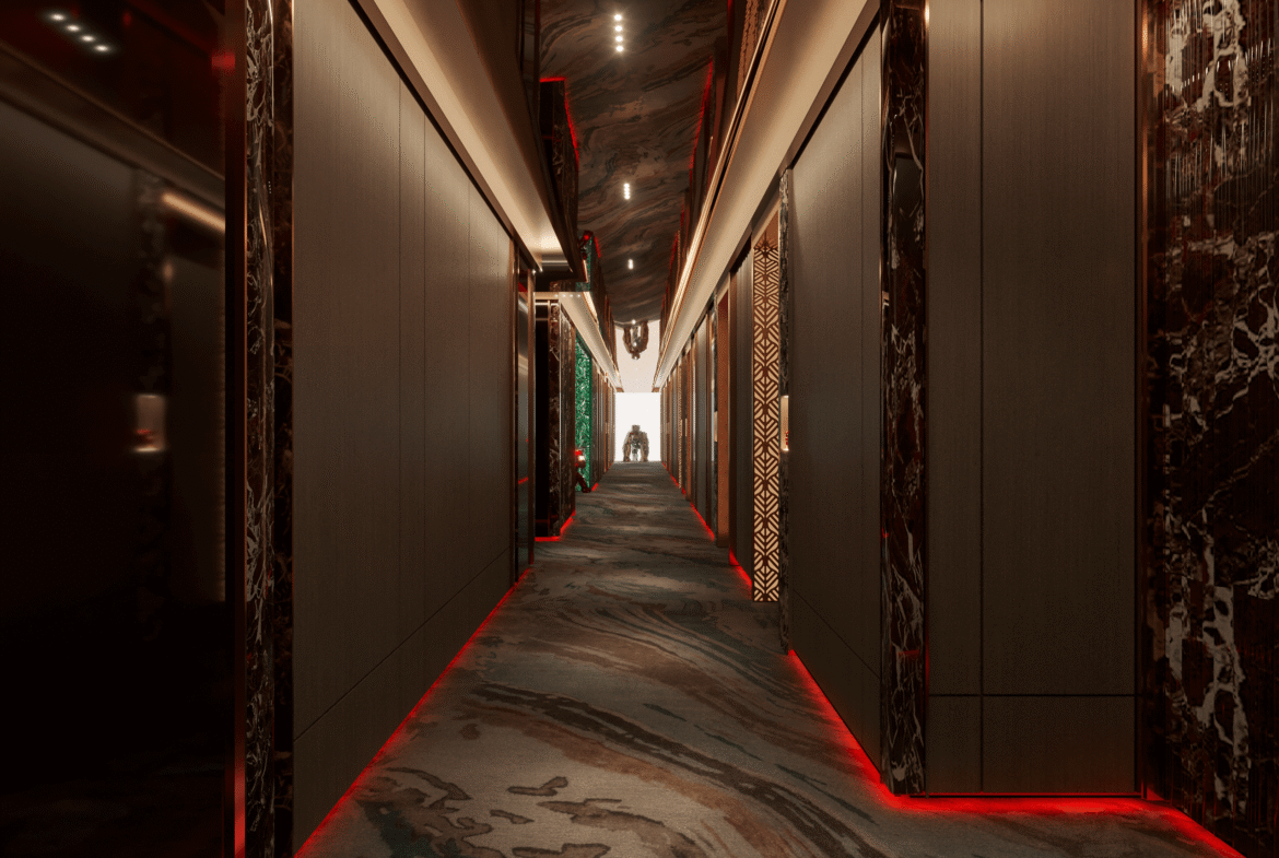 NH Collection Al Marjan Island residential common-area corridor