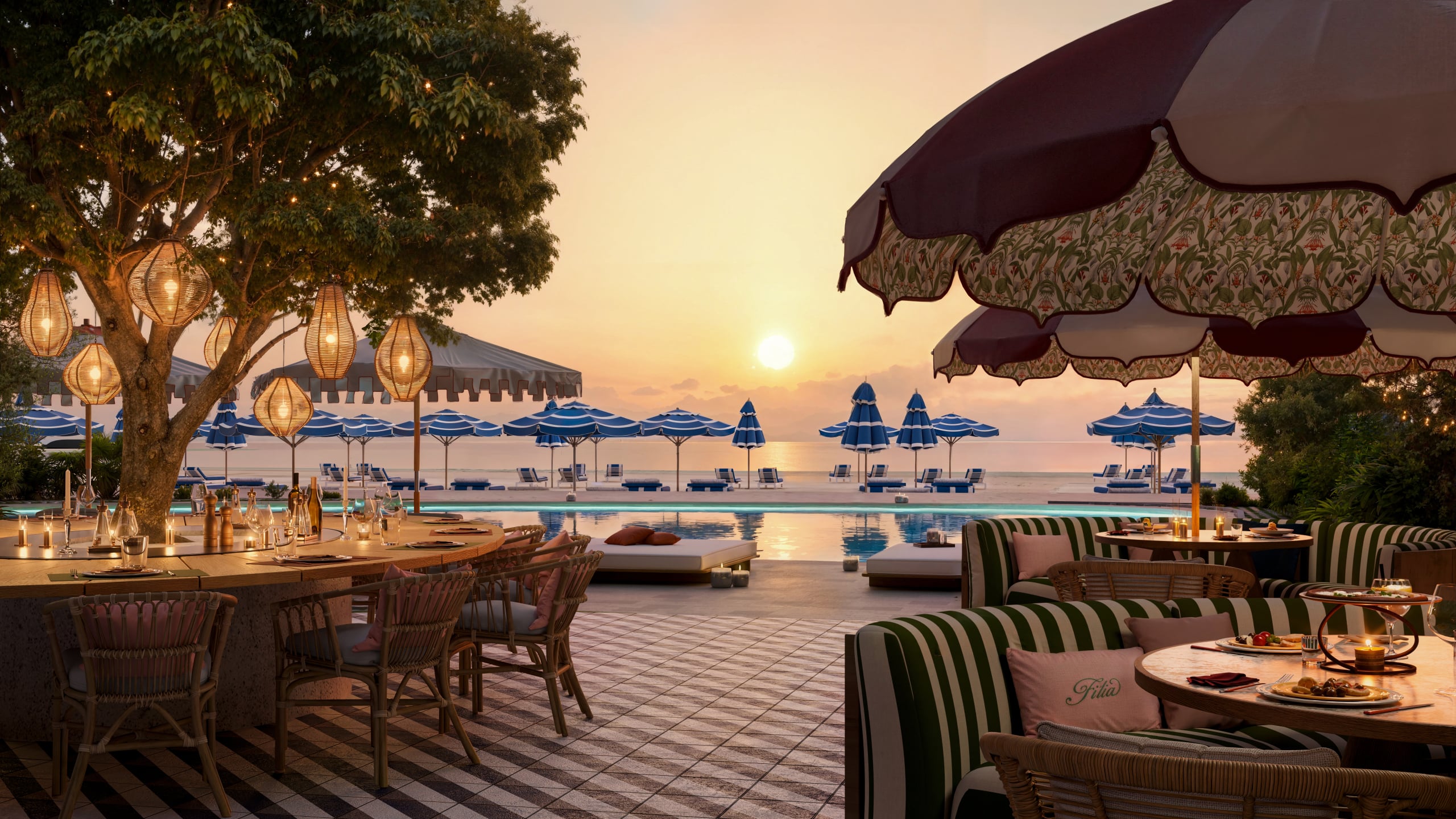 Filia Restaurant & Beach Club 2 4 Bedroom Luxury Residence — Mondrian AlMarjan Island Residences
