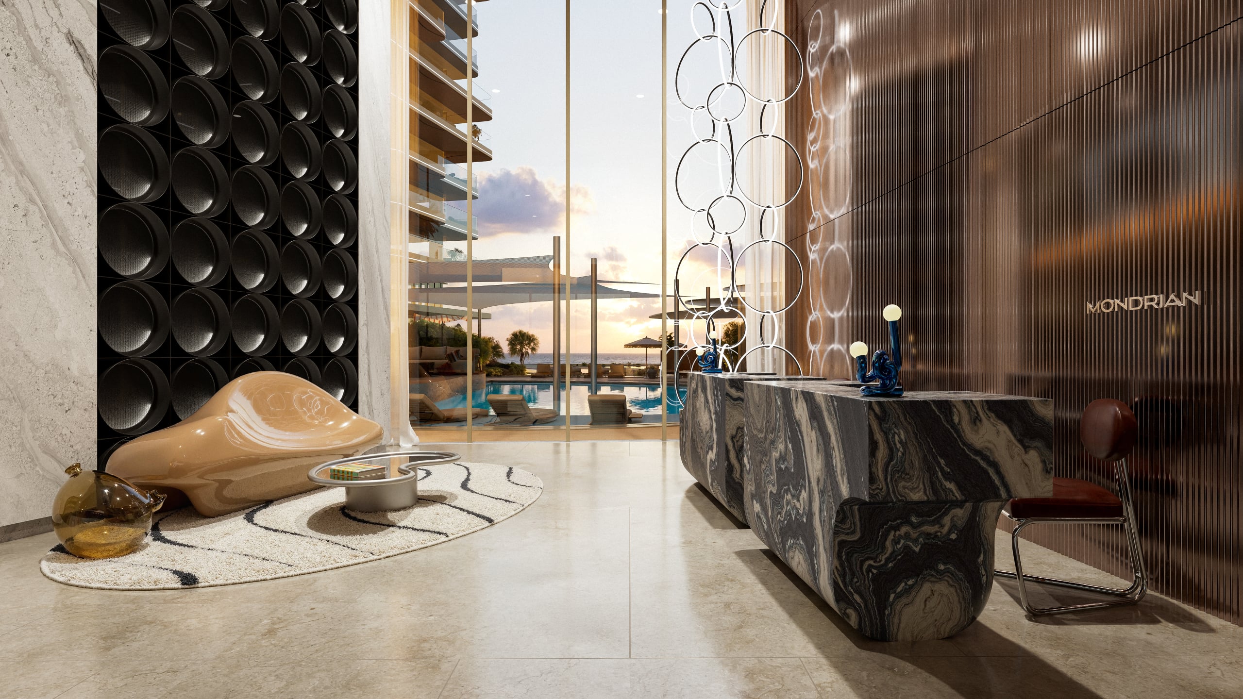 Lobby Concierge 4 Bedroom Luxury Residence — Mondrian AlMarjan Island Residences