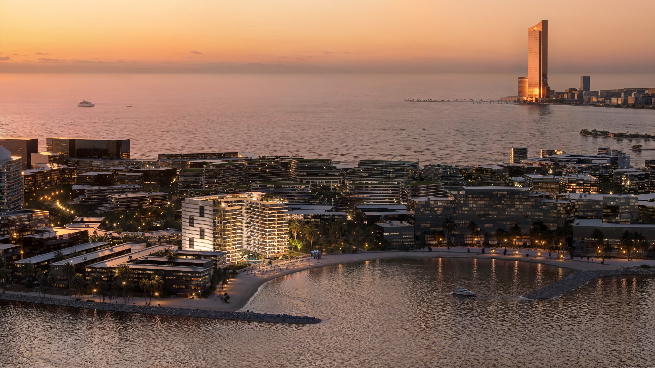 Mondrian Exterior Overview 4 Bedroom Luxury Residence — Mondrian AlMarjan Island Residences