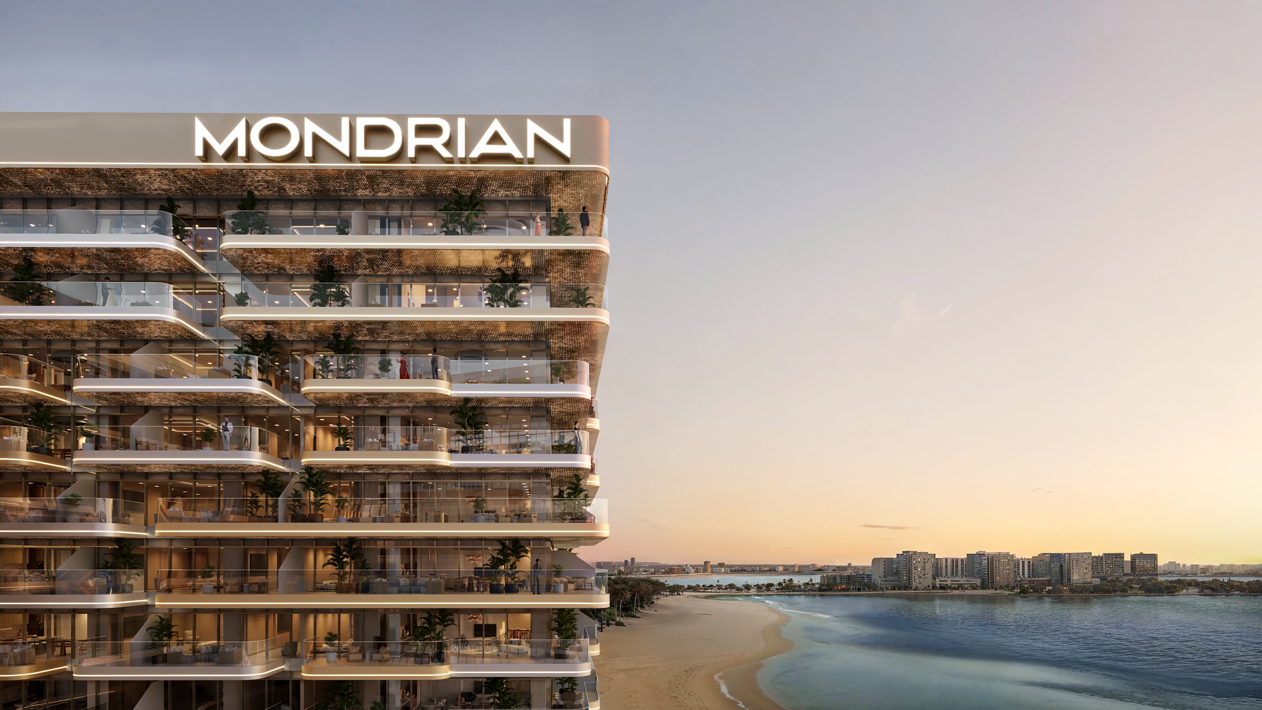 Mondrian Exterior – Sunset 4 Bedroom Luxury Residence — Mondrian AlMarjan Island Residences
