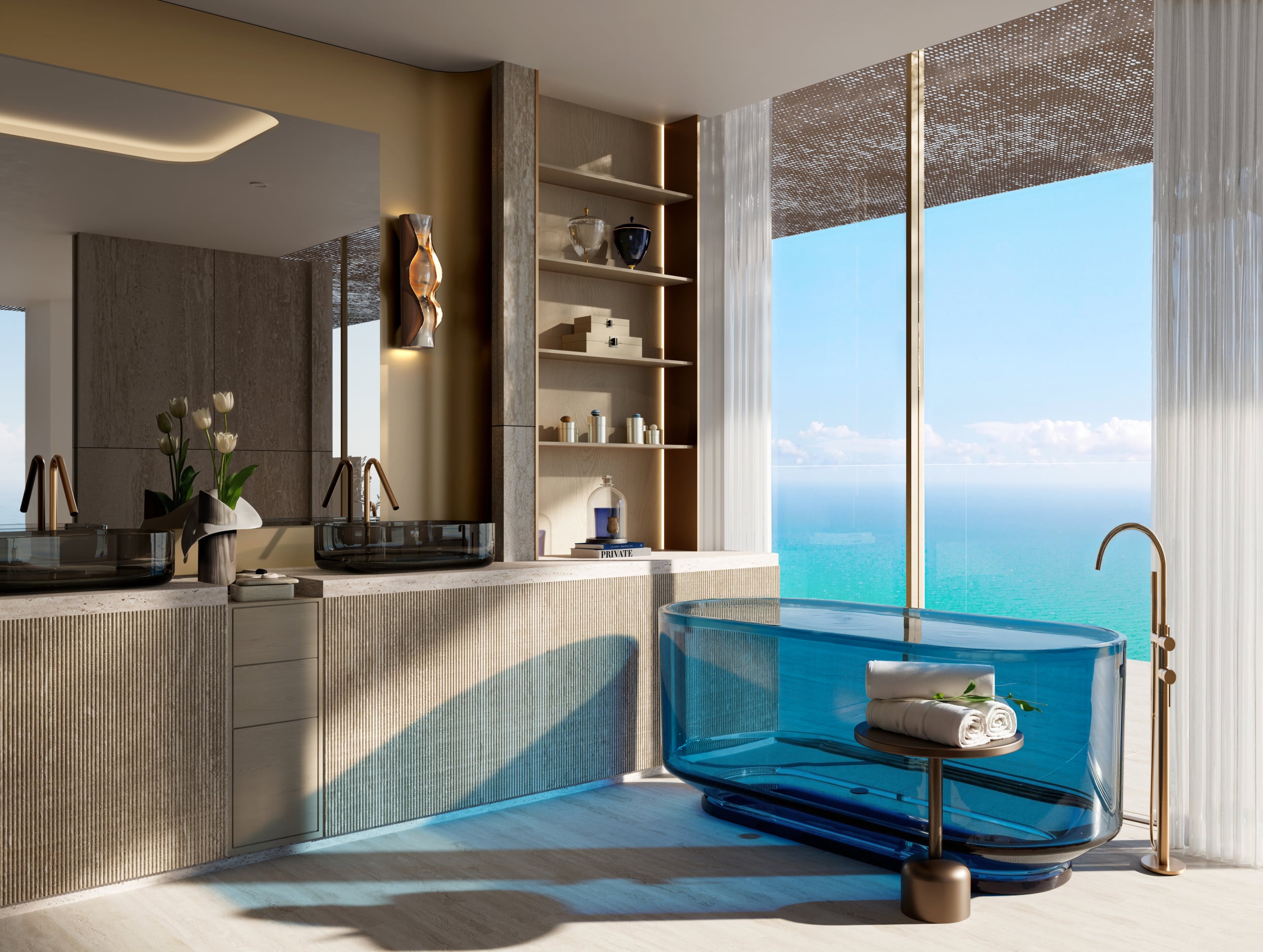 Penthouse Bathroom 1 4 Bedroom Luxury Residence — Mondrian AlMarjan Island Residences
