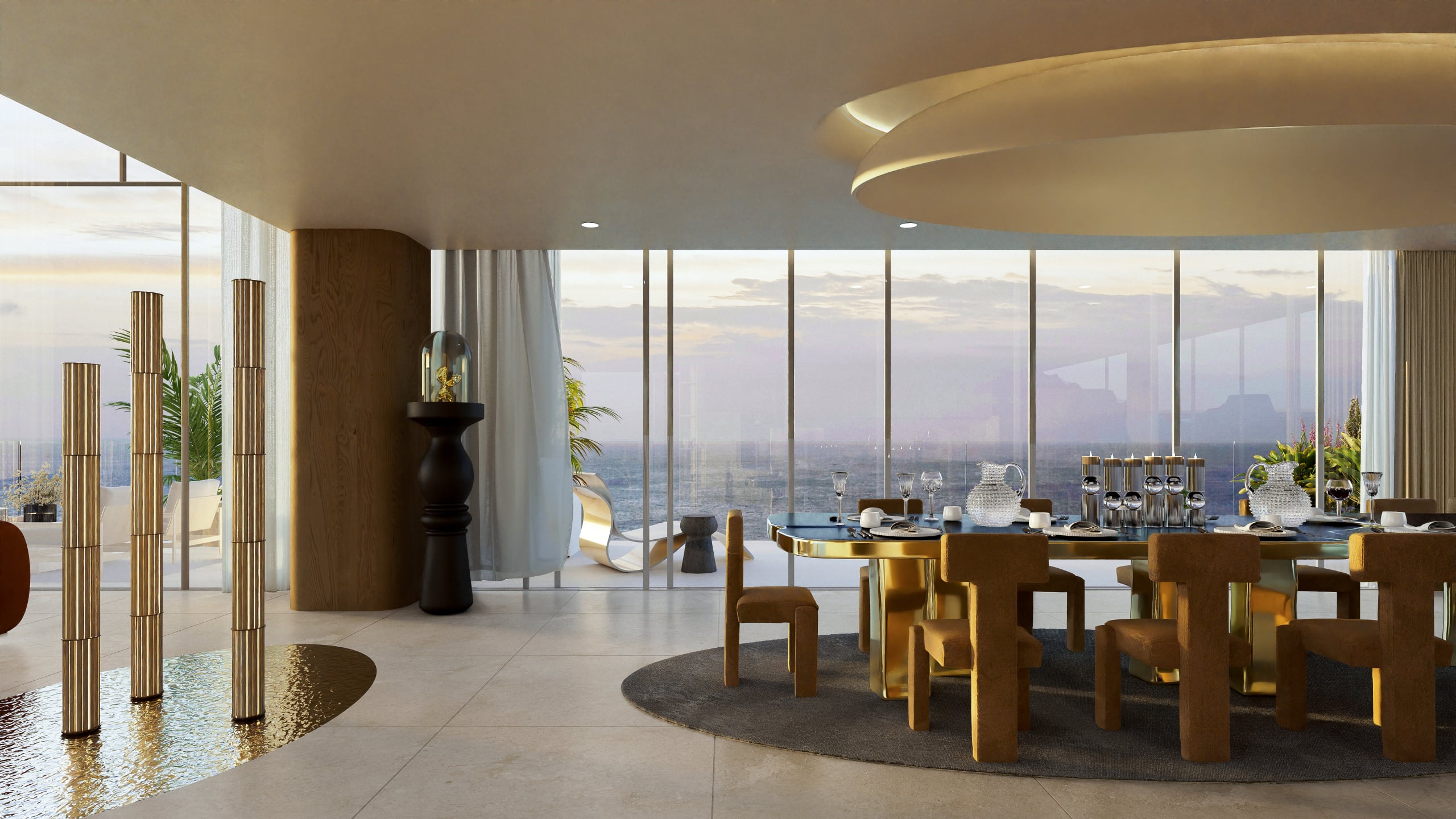 Penthouse Dining 4 Bedroom Luxury Residence — Mondrian AlMarjan Island Residences