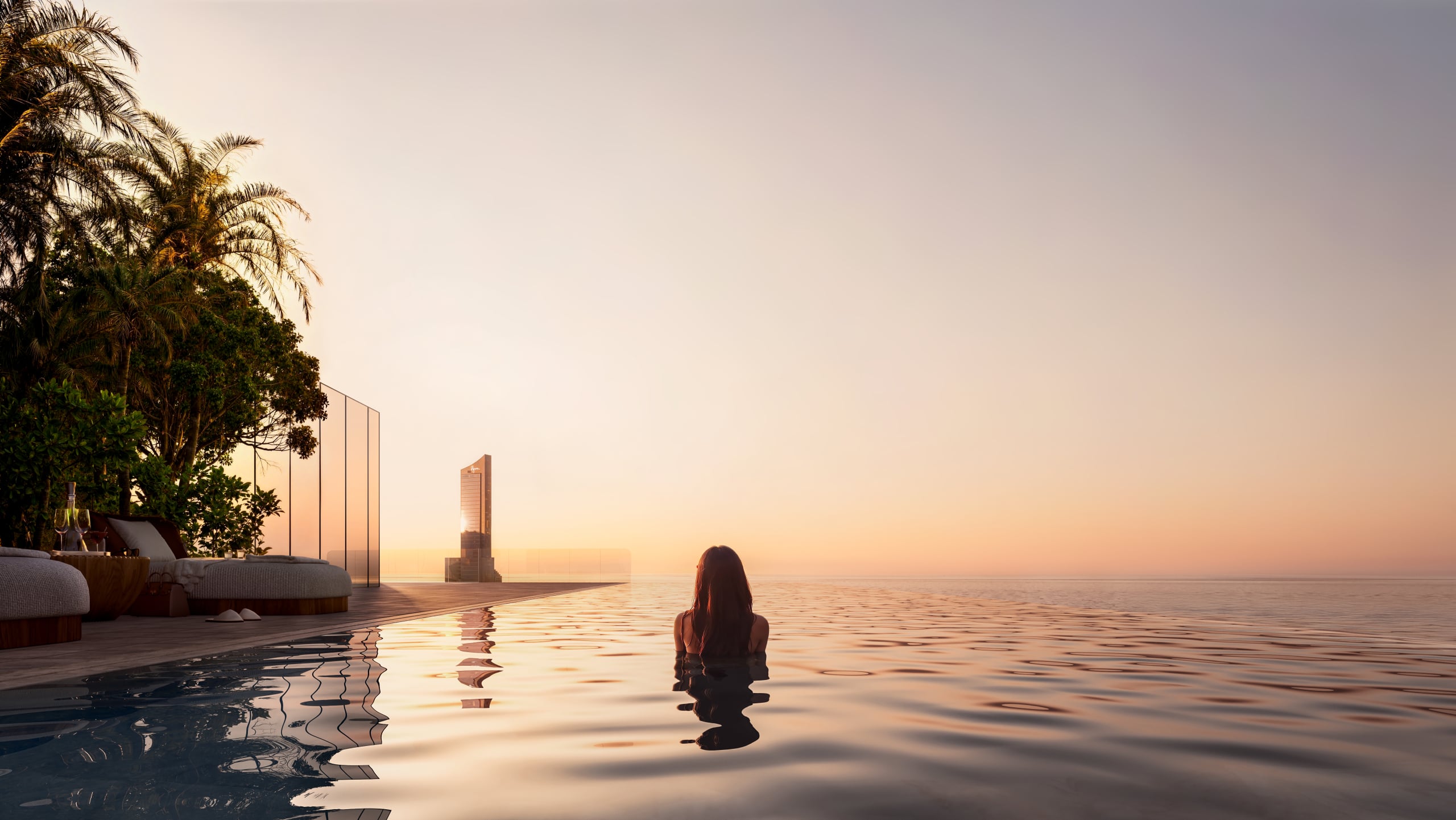 Sky villa private infinity pool 4 Bedroom Luxury Residence — Mondrian AlMarjan Island Residences