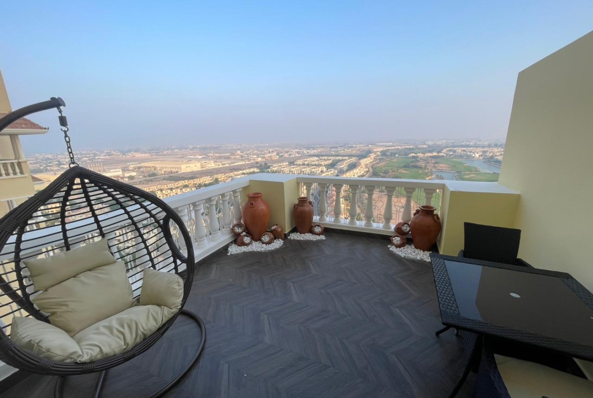 Studio Apartment | Huge Balcony | Golf & Lagoon Views – Al Hamra Village