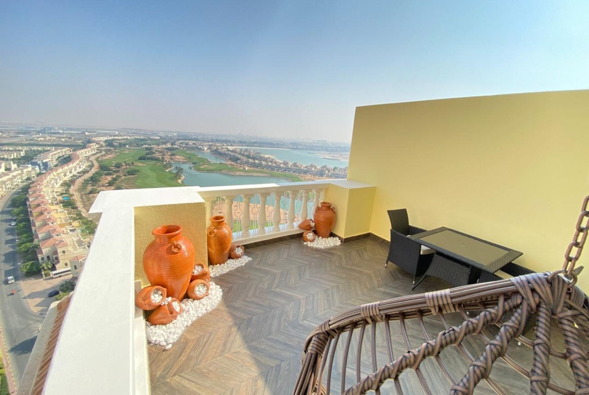 Studio Apartment | Huge Balcony | Golf & Lagoon Views – Al Hamra Village