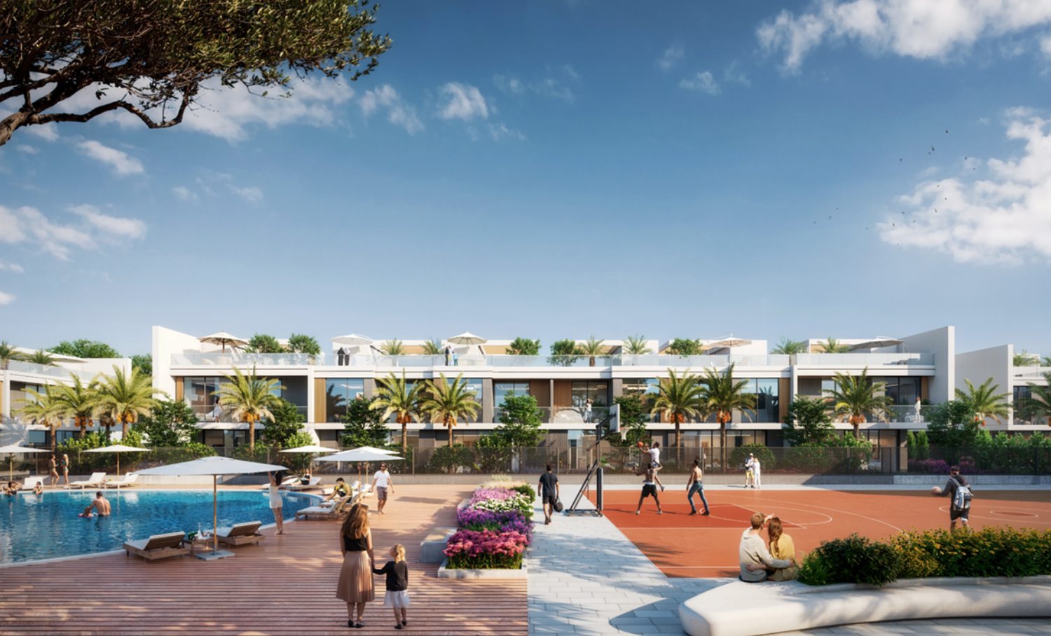 Aila Homes townhouse exterior in Al Hamra Village