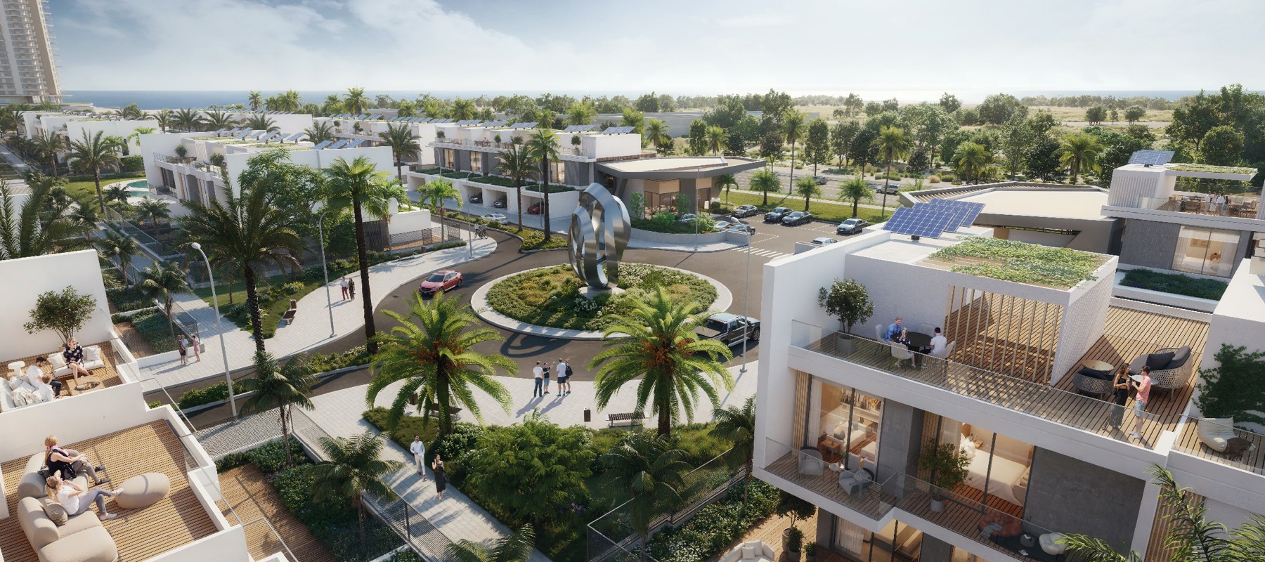 Contemporary townhouse exterior at Aila Homes