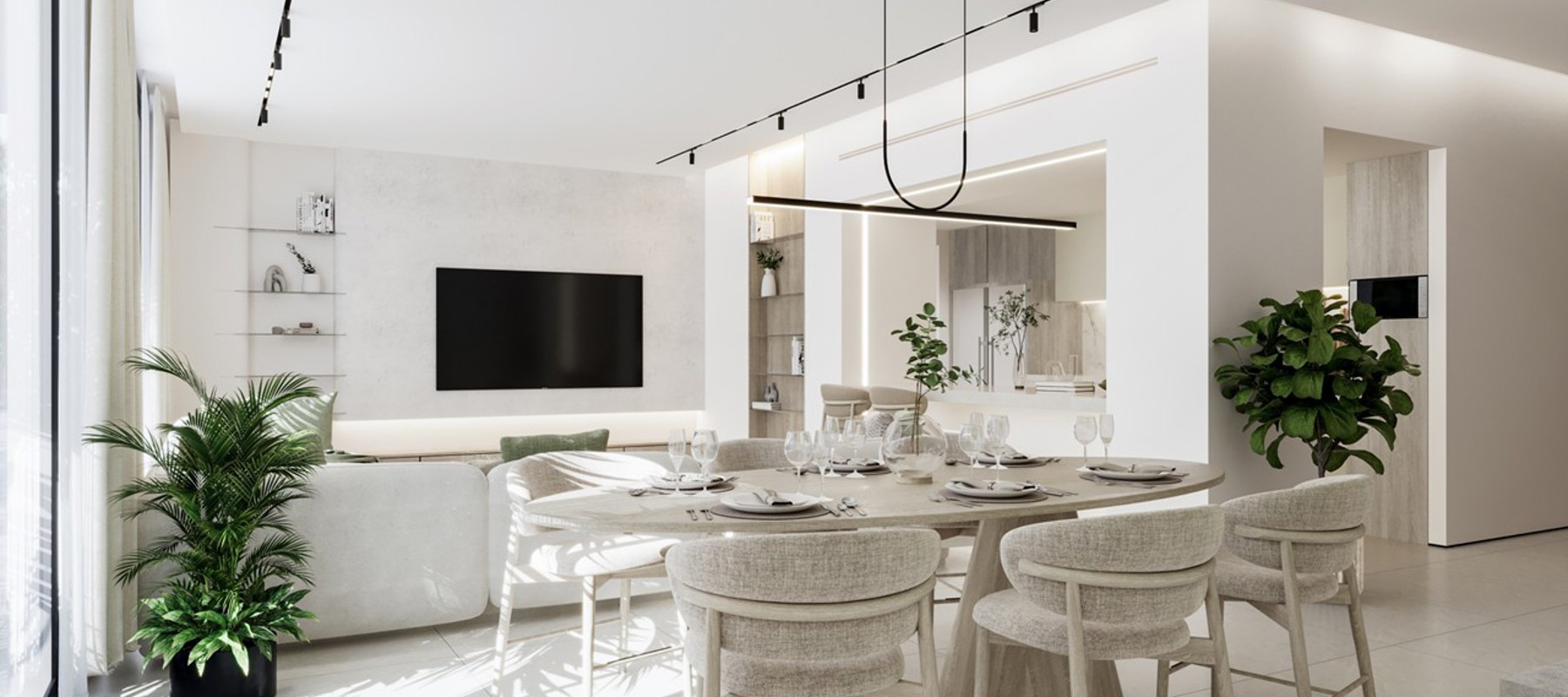 Interior living space at Aila Homes